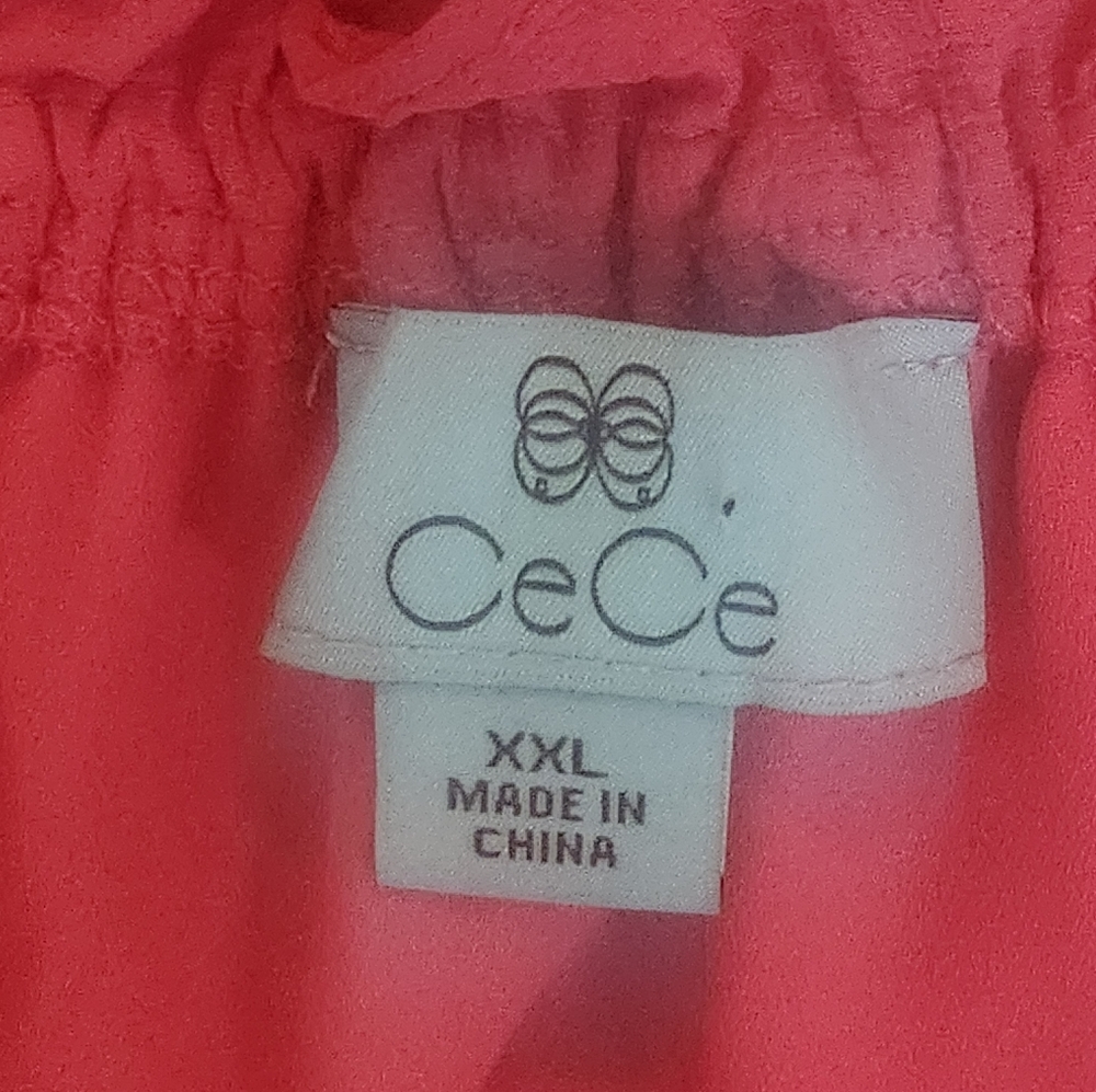 CeCe Pink Swiss Dot Textured Blouse XXL (8012) - Picture 5 of 6
